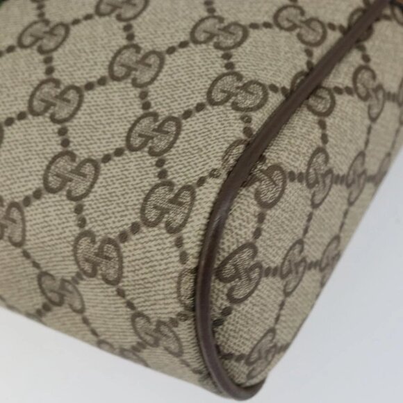 GUCCI GG Supreme Web Sherry Line Clutch Bag PVC Beige Auth BA7254 - Picture 4 of 16